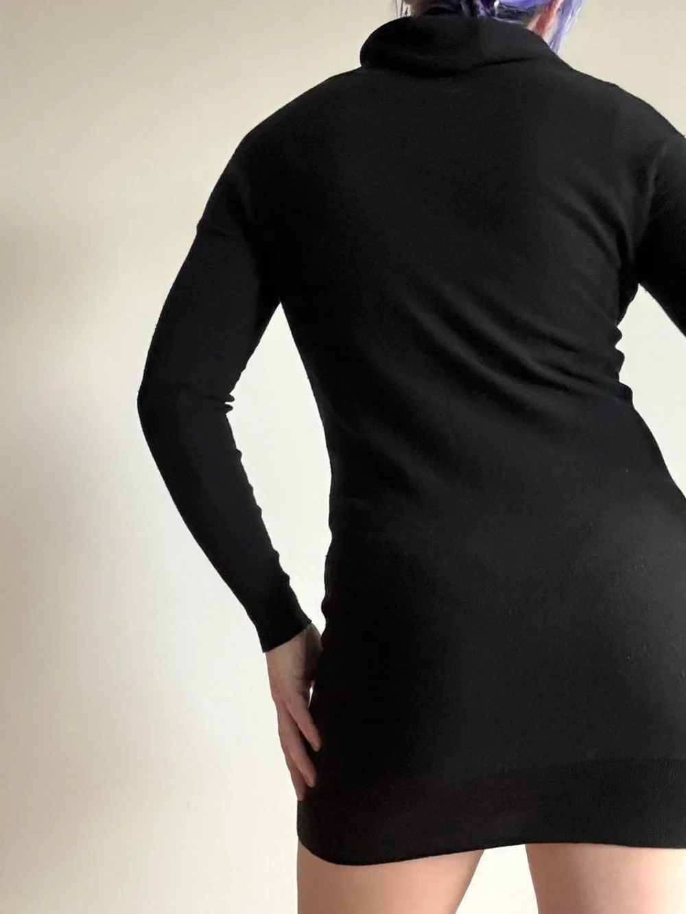 Ruby Moon black cowl neck sweater dress